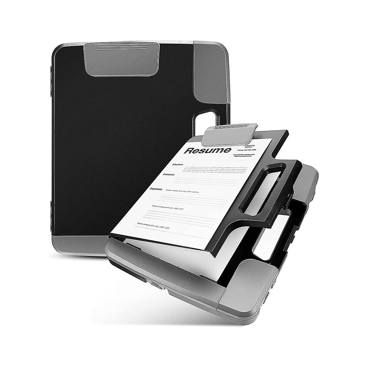 Black Clipboard with Storage Plastic Clipboard Storage Case with Handle Storage Construction Binder