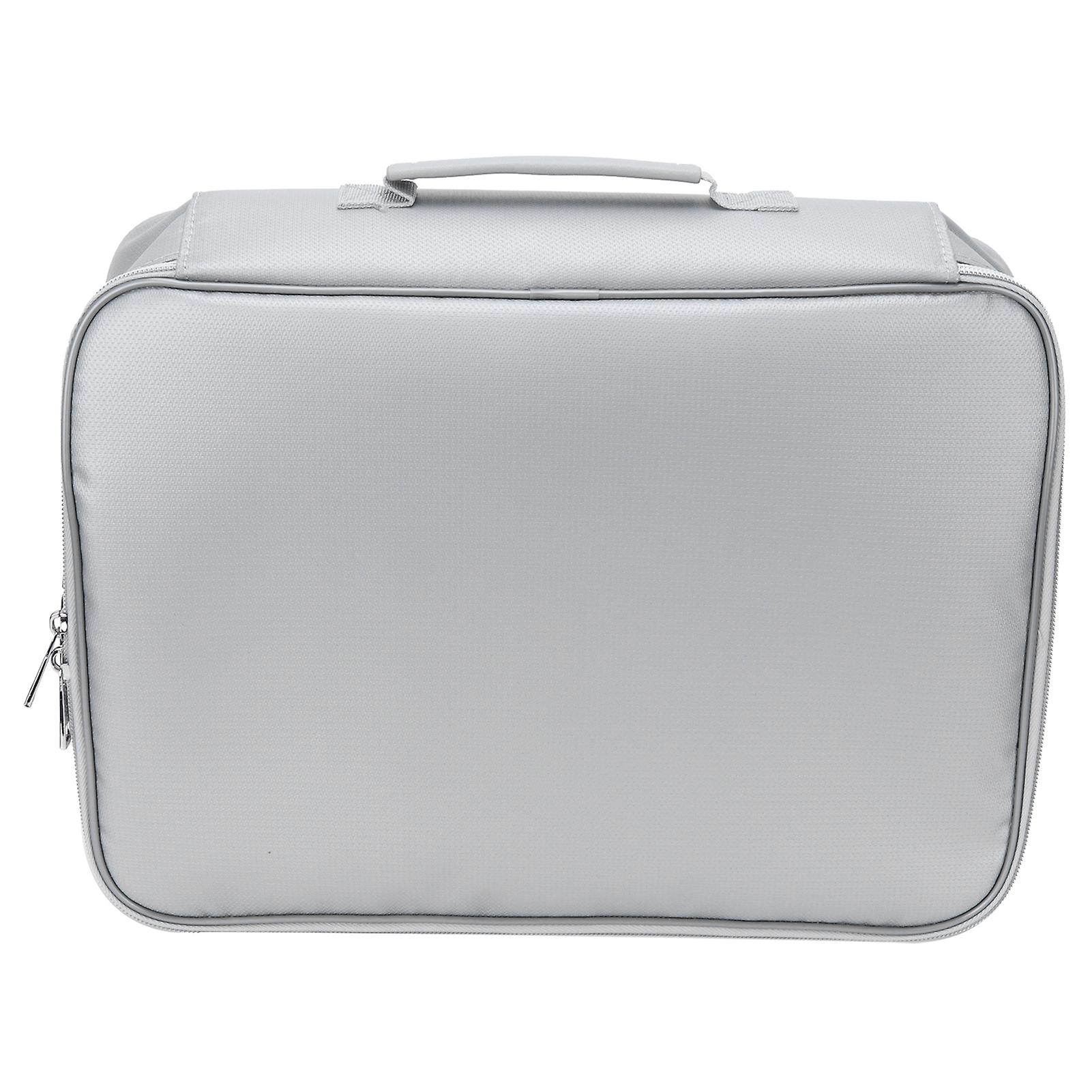 Files Storage Bag Multifunction Fireproof Waterproof Office Document Organizer Silver