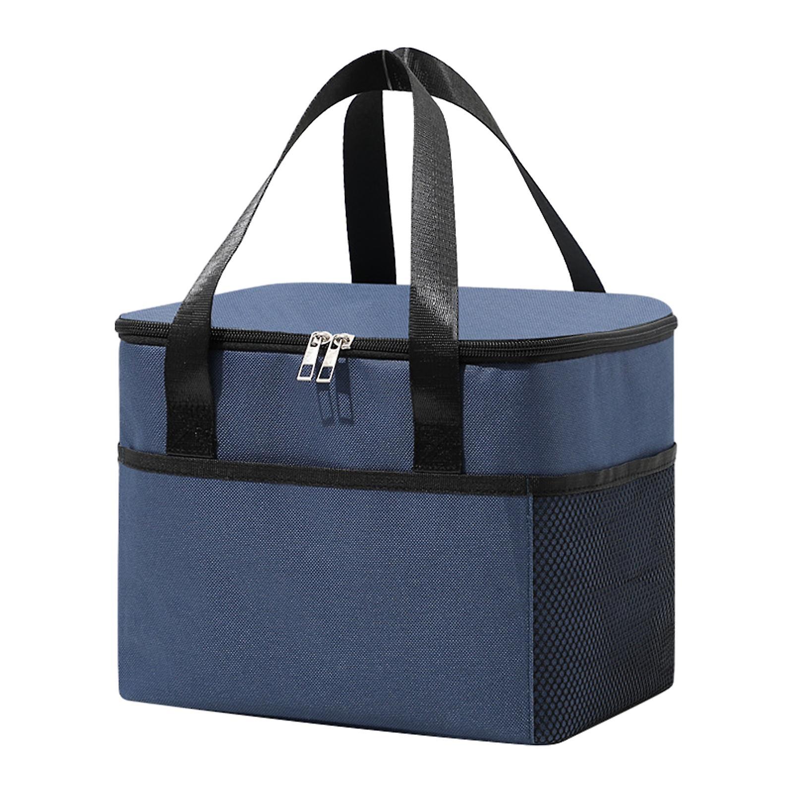Large Insulated Cooler Bag Cookware Bag Case Container for Camping Work navy blue