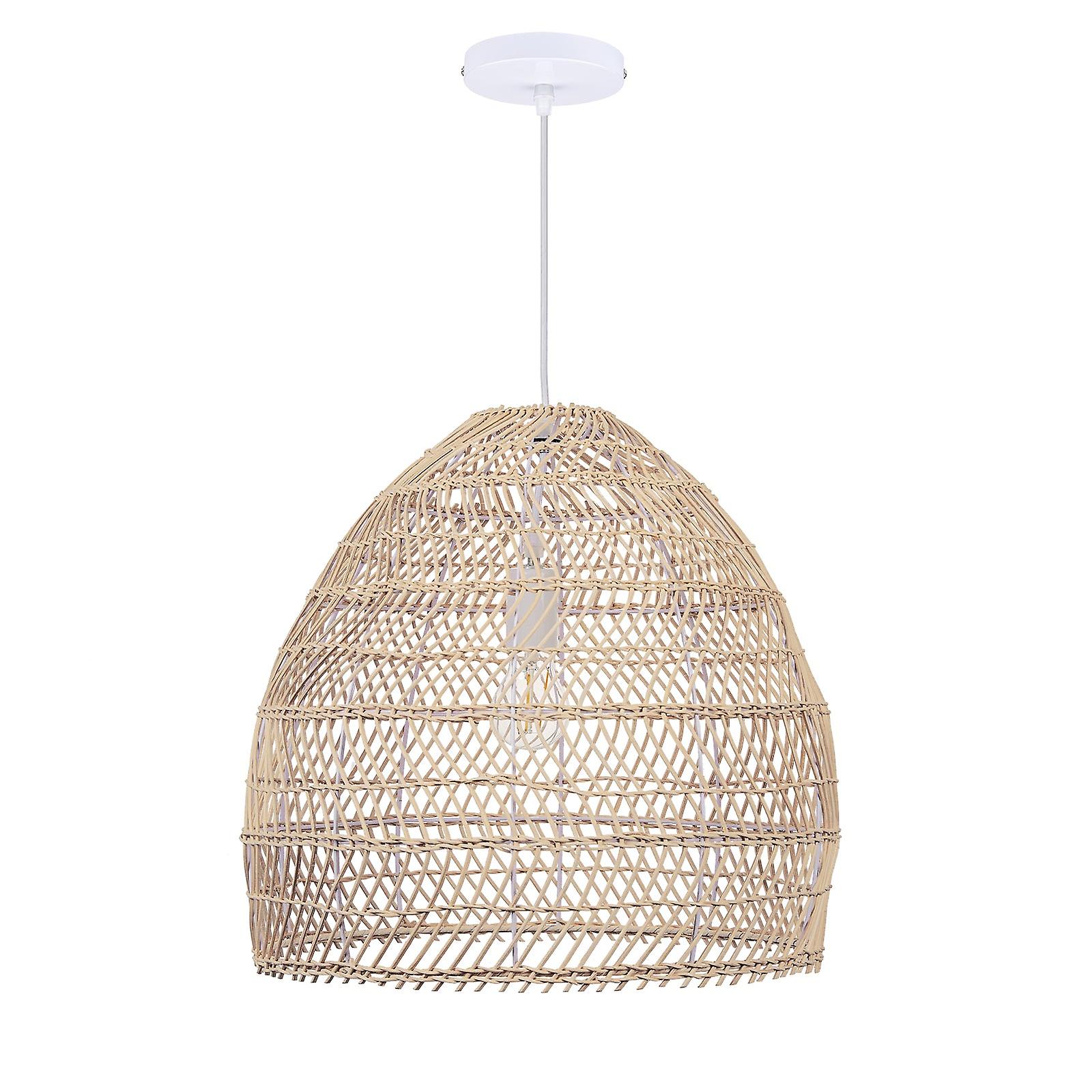 Arturesthome Dôme Rotin Suspension Luminaire Naturel pour Salon 50CMX45CM