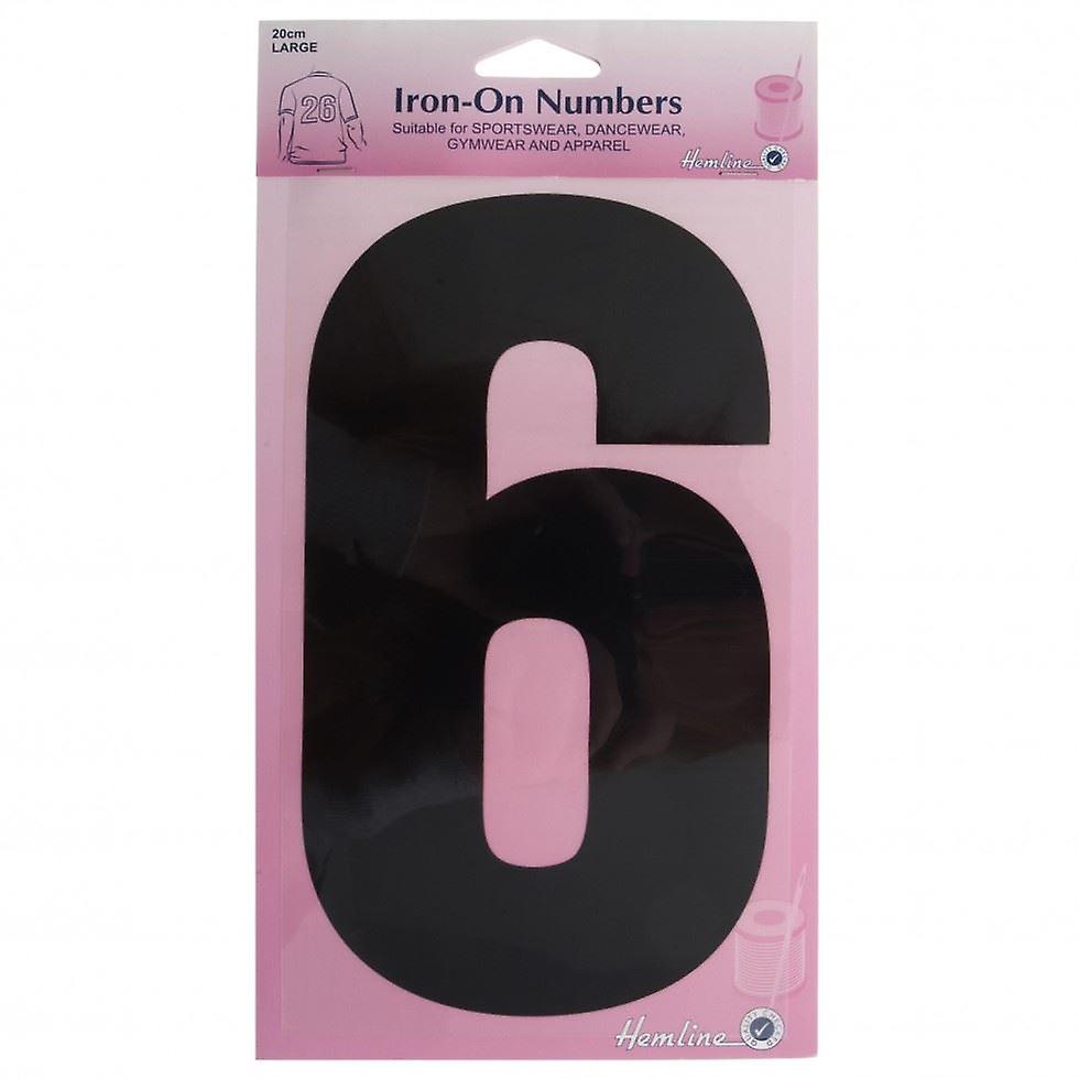 Hemline Number Patch Motif Black Number 6 - each