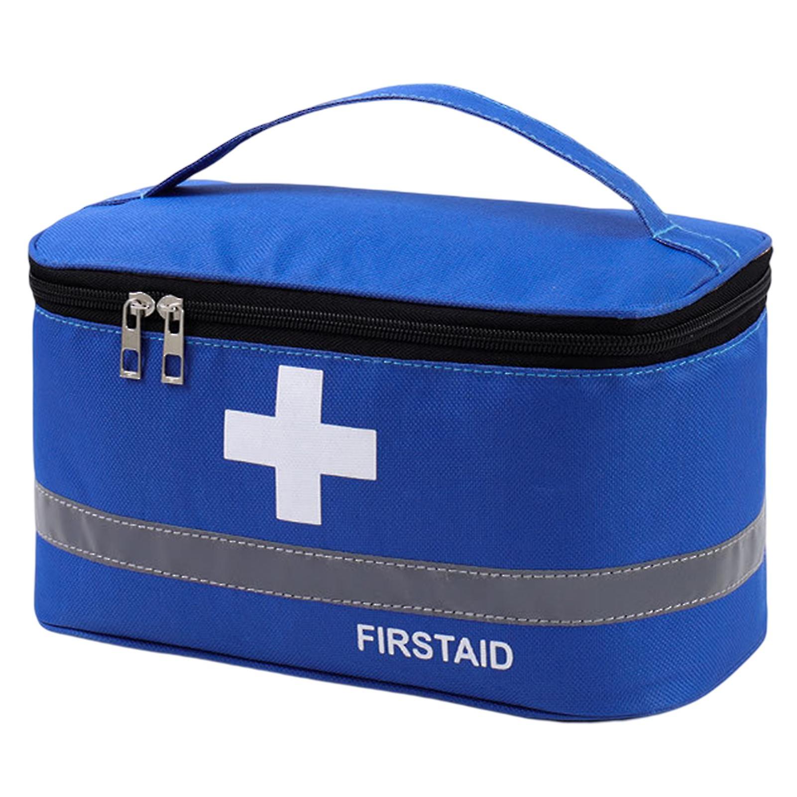First Aid Bag Reinforced Handle Large Capacity Reflective Strip Compartment Design Zipper Storage