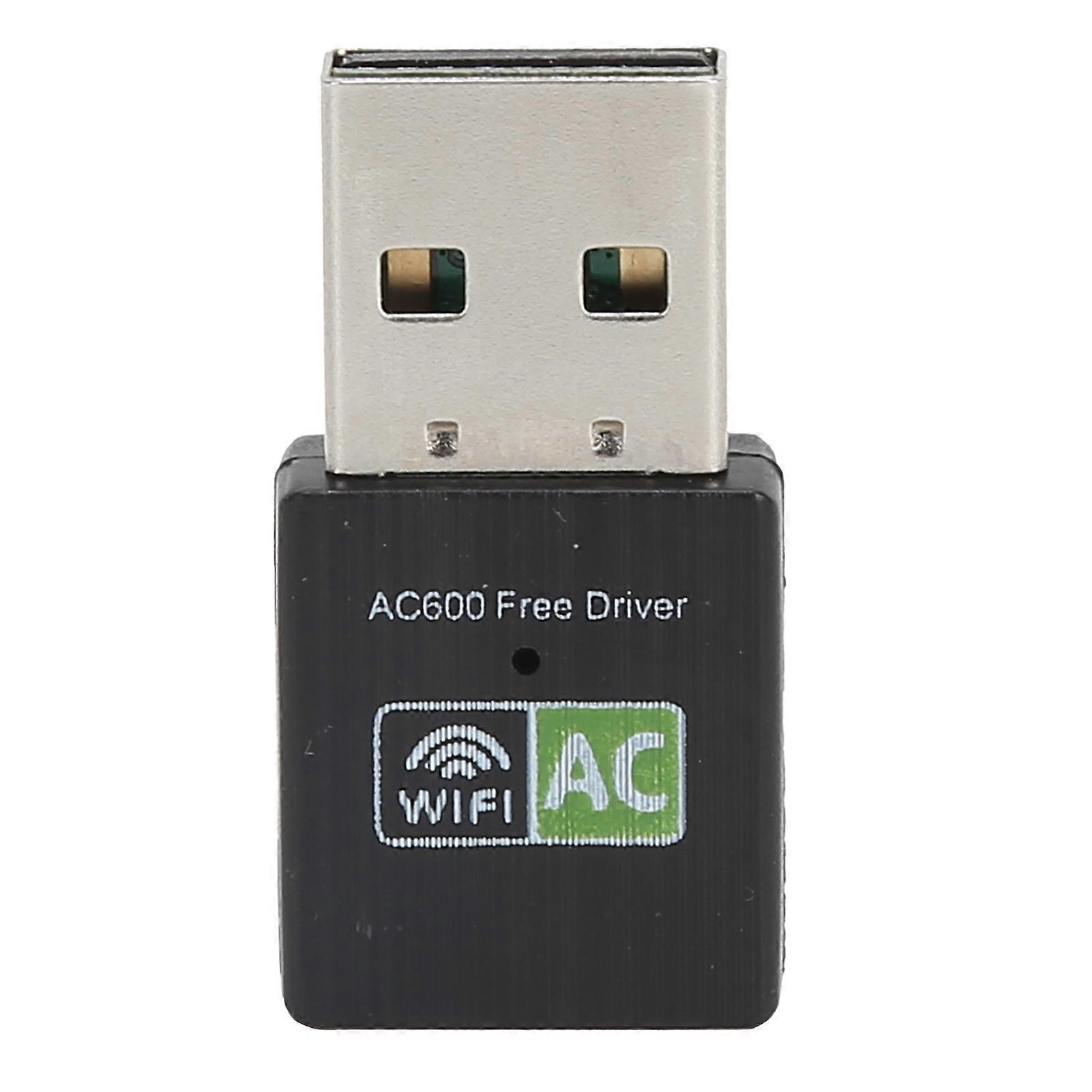 Wifi Adapter USB Receiver Ethernet 600Mbps 2.4Ghz5Ghz Dual Band Wireless Network Card Black