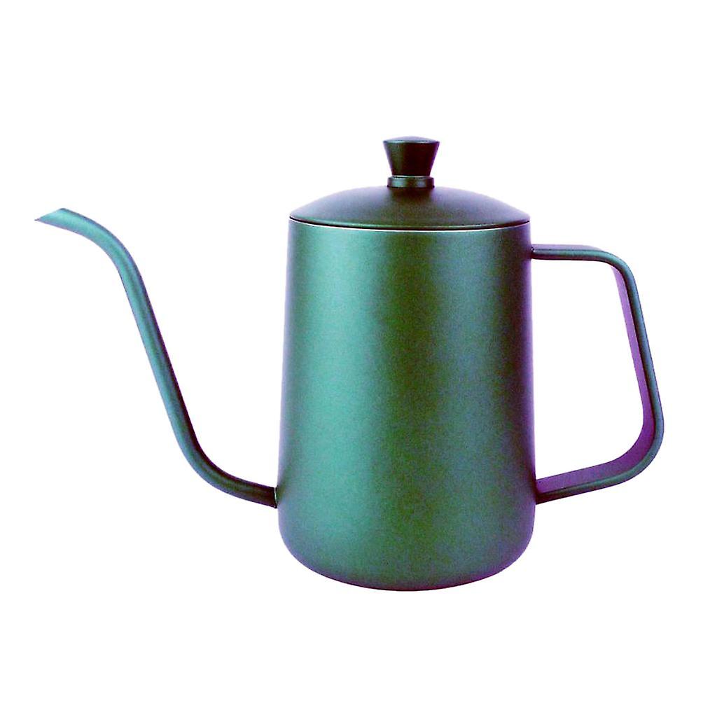 Caffettiera a goccia a mano in acciaio inossidabile versare sopra il bollitore a collo d'oca 600ml verde