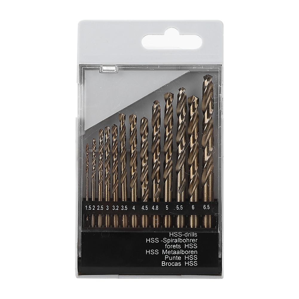 13pcs HSS CO Twist Drill Bit Straight Handle Drilling Tool M35