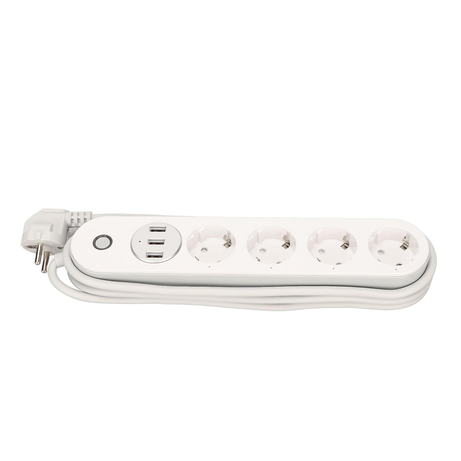 Smart Power Station, Advanced Surge Protector with 4 AC Sockets, 3 USB Ports, WiFi Control, Compatible with Alexa and Google Home, Voice-Activated
