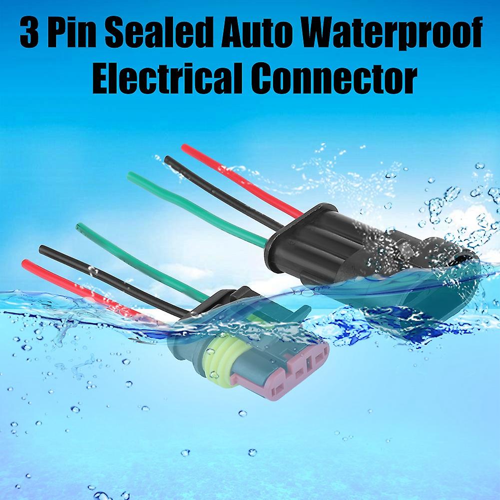 5 Sets Car 3 Pin Way Sealed Auto Waterproof Electrical Connector Plug Socket Kit