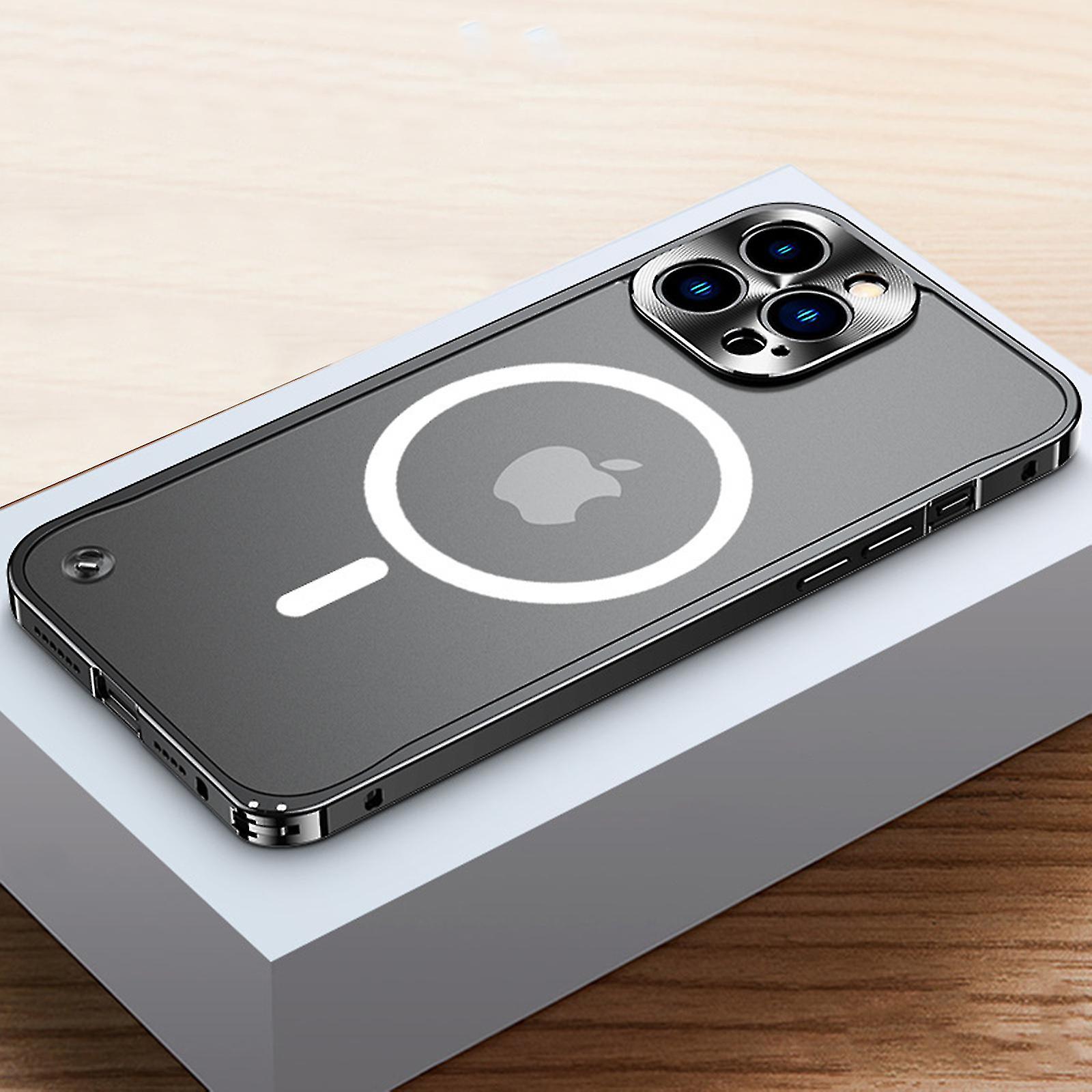 Magnetic Case For Iphone 15 Pro Max/15 Ultra Case Compatible With Magsafe Metal Aluminum Alloy Bumper Case With Camera Lens Protector&safety Lock
