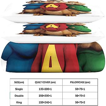 VALBEL Set copripiumino 3D Iron Maiden set biancheria da letto per ragazzi e ragazze,copripiumino in morbida microfibra,chiusura con cerniera con federa (140x200cm