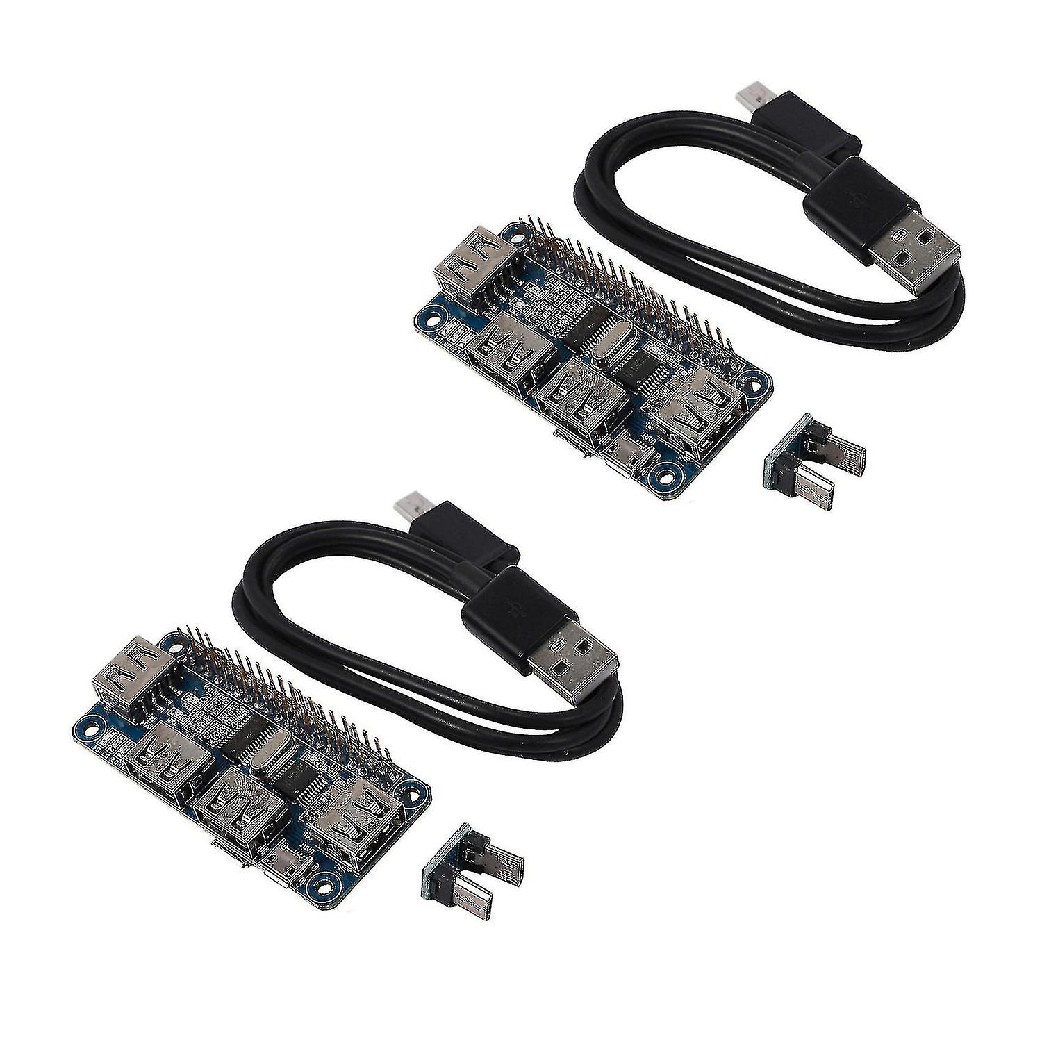 2023 New 2x 4 Ports Usb Hub Hat For Rasp Pi 3 / 2 / W Extension Board Usb To Uart For Serial Debu