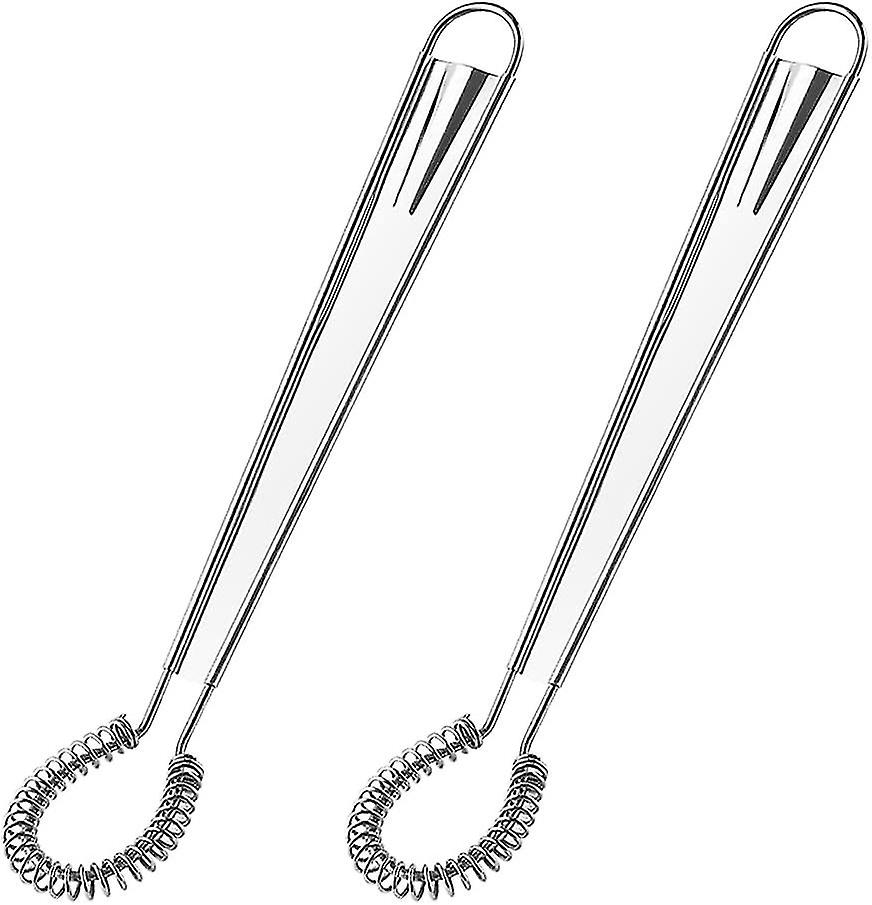 Stainless Steel Whisk Kitchen Manual Egg Beater Mini Spring Coil Egg Whisk Creamy Mixer Whisk Blender For Baking Cooking Milk Milk Tea(2pcs, Silver)
