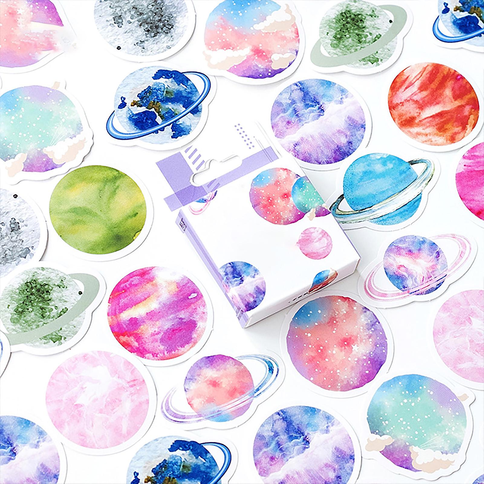Sticker Set Planet Pattern Decorative Versatile Self Adhesive Stickers for Laptop Photo Frame
