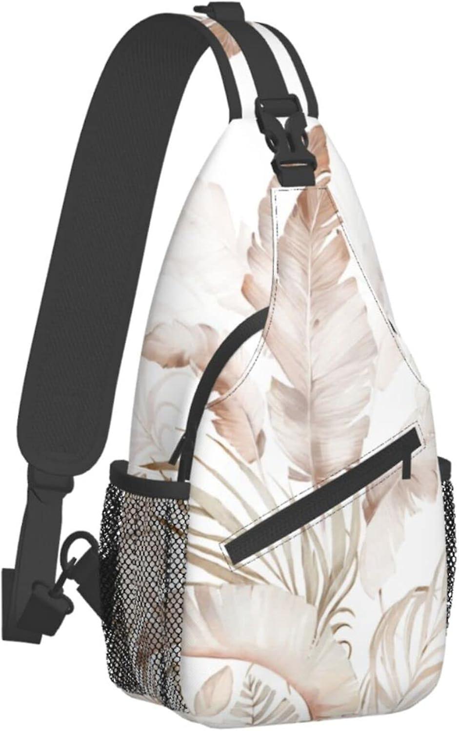 AT942 Sling Bag Tropical Leaf Fall Autumn Botanical Hiking Daypack Crossbody Shoulder Backpack Travel Chest Pack για άνδρες γυναίκες
