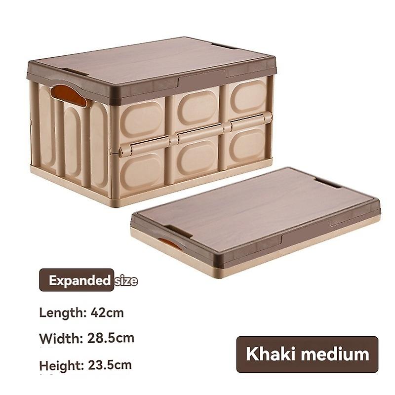 Folding storage box with wooden cover storage container camping multi-functional storage box college