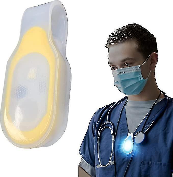 Yellow Portable led lights for nurses with hands free magnetic clip, for hiking doctors walking