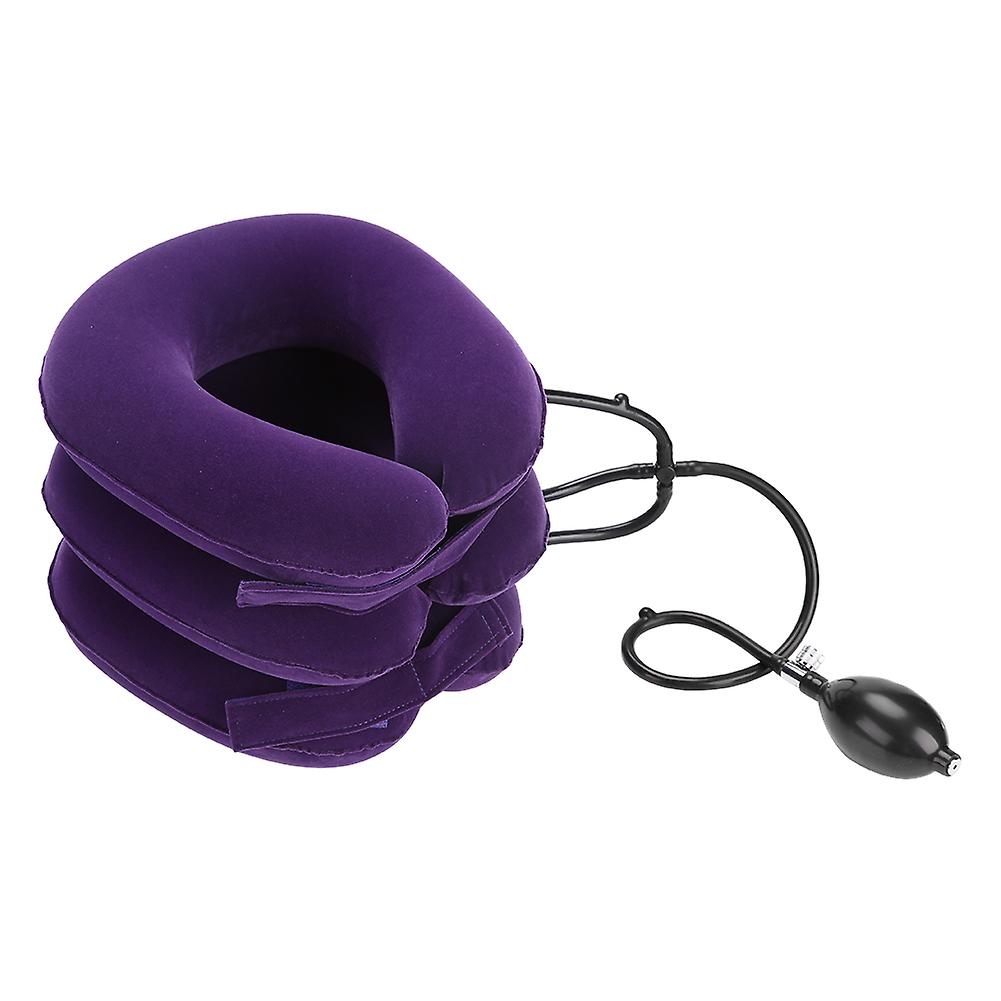 Inflatable Lightweight U-Shaped Cervical Traction Device (Purple)