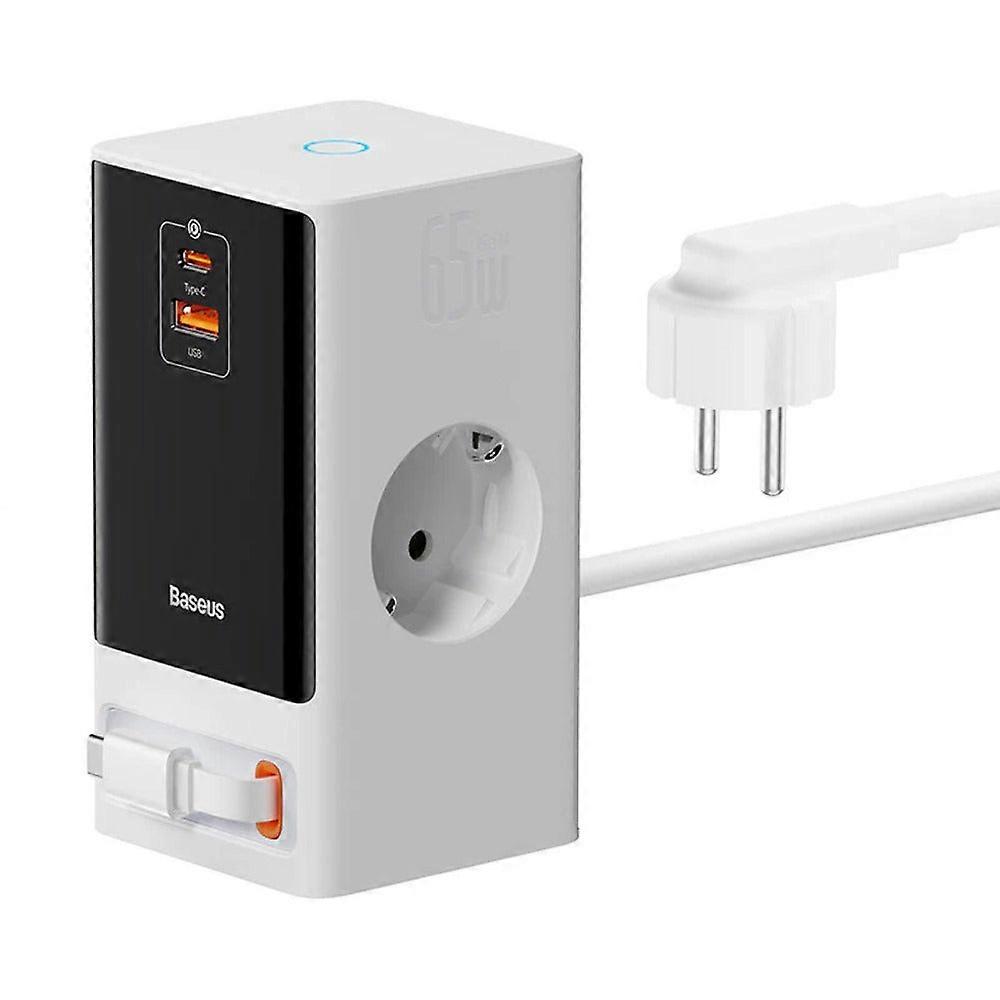 [Gan Tech] 65w 5-port Usb Charger Power Strip, Fast Charging Station Eu Plug For Iphone, Xiaomi, Hui