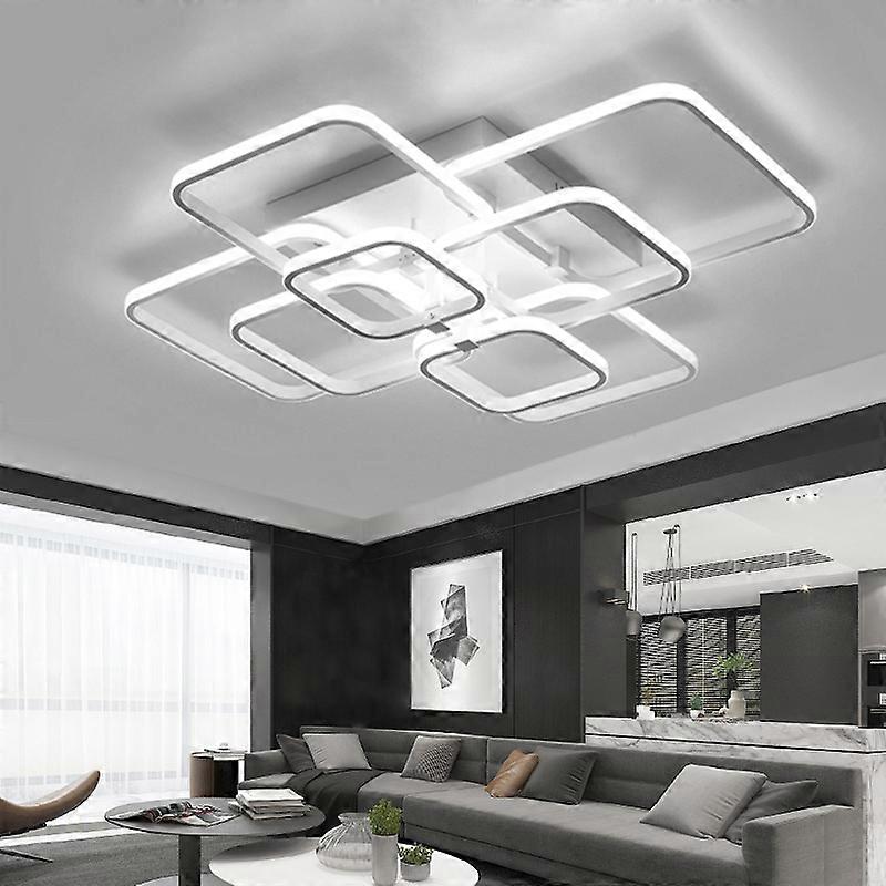 Contemporary LED Energy-efficient Semi Flush Ceiling Light - Cool White