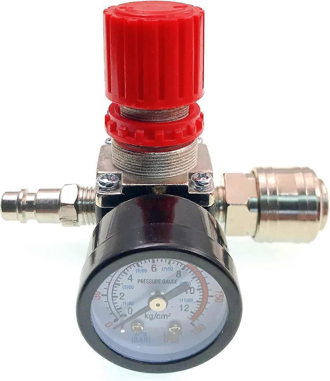 1/4" Air Compressor Pressure Regulator, 1/4" Pneumatic Pressure Regulator, Pressure Regulator Valve with Connection 140 PSI 12 Bar