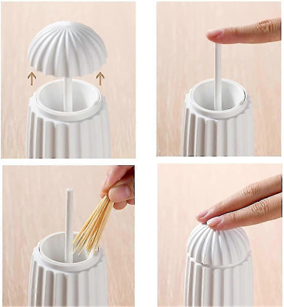 Toothpick Dispenserautomatic Toothpick Holder Dispenser(1piece,white)