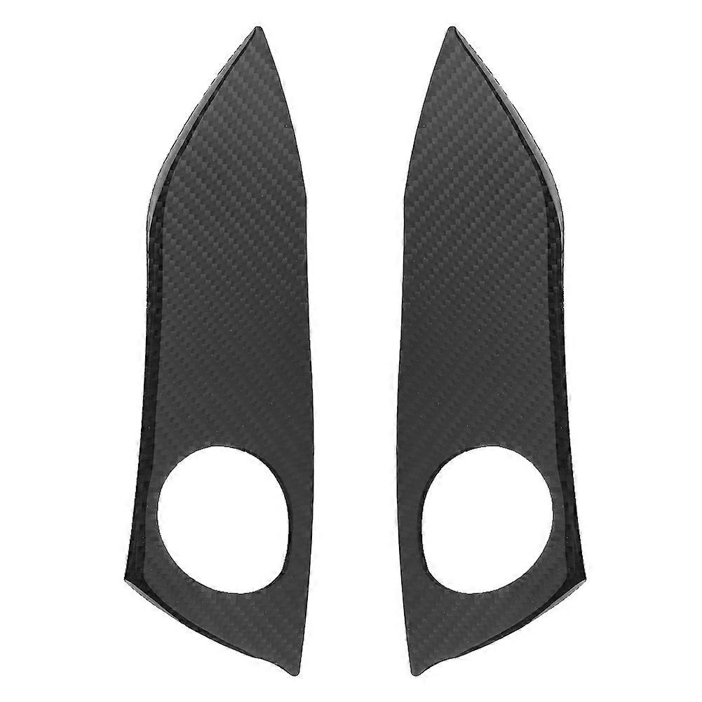 2pcs Carbon Fiber Warning Light Switch Panel Trim Frame Fits for Toyota RAV4 2006-2012