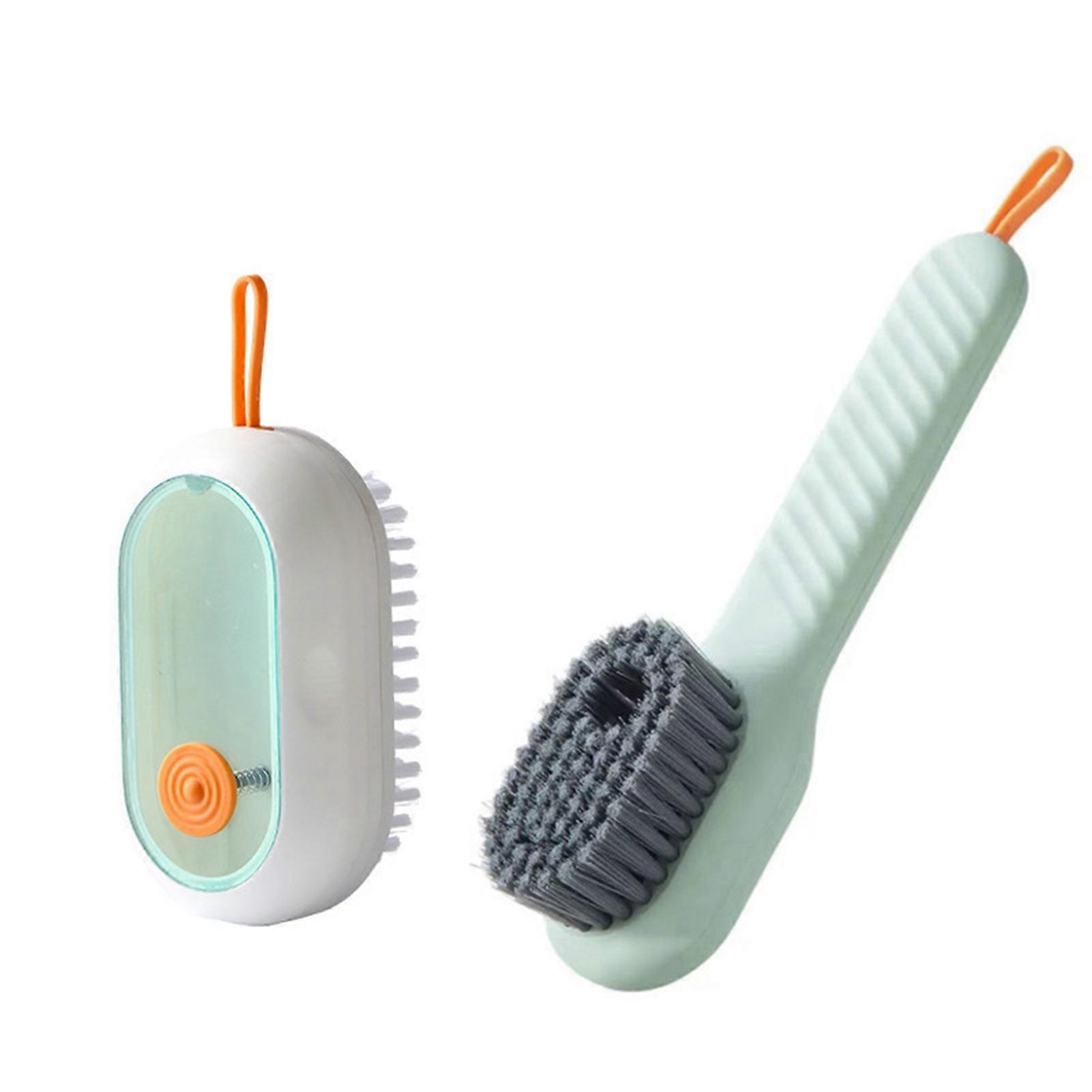 Liquid Adding Shoe Brush Set Press Type Soft Bristle Shoe Cleaning Brush Kit for Dormitory
