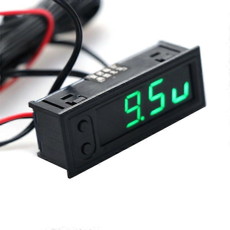Diy Multifunction High-precision Clock Inside And Outside Car Temperature Battery Voltage Monitor Panel Meter Dc 12v