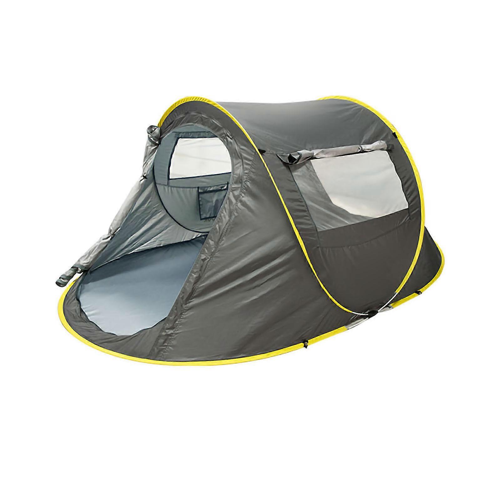 Easy Pop Up Tent Rainproof Waterproof Sun Protection Foldable Large Space Portable Instant Automatic Camping Tent Cold Light Grey (small)