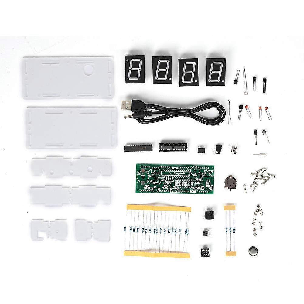 DIY Electronic Clock Kit C51 SCM Process Light Control Large LED Screen Components