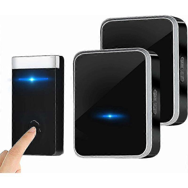 Wireless Doorbell, Waterproof Door Bell Electronic Chime Kit with 2 Plug-in Receivers, 150M Range, 45 Melodies at 4 Volume Levels for Home
