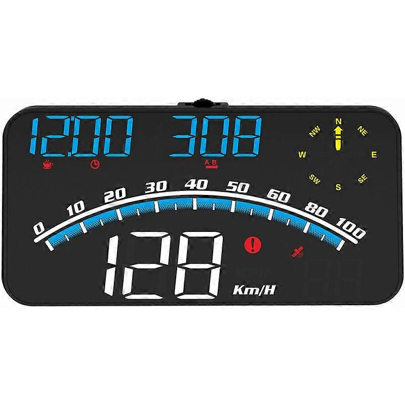 5.5" Automotive HUD Head-Up Display, Windshield Projector, Digital Speedometer, Dual System Display, Blue & White Light - Blue & White Light Edition