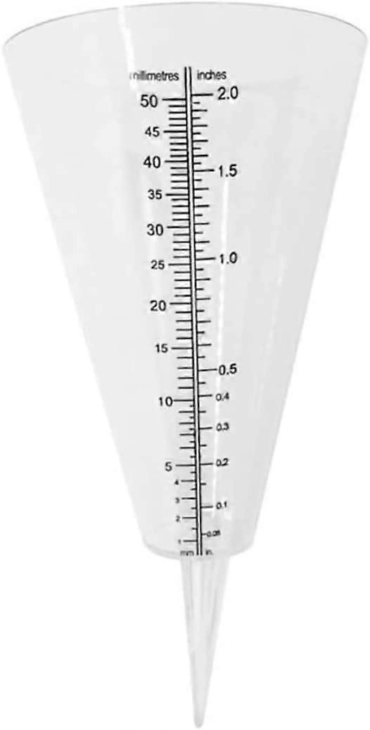 New product,Rain Gauge Cone Ground Rain Gauge Rain Measuring Cup Used for Garden Outdoor with Double Scale Transparent Practical