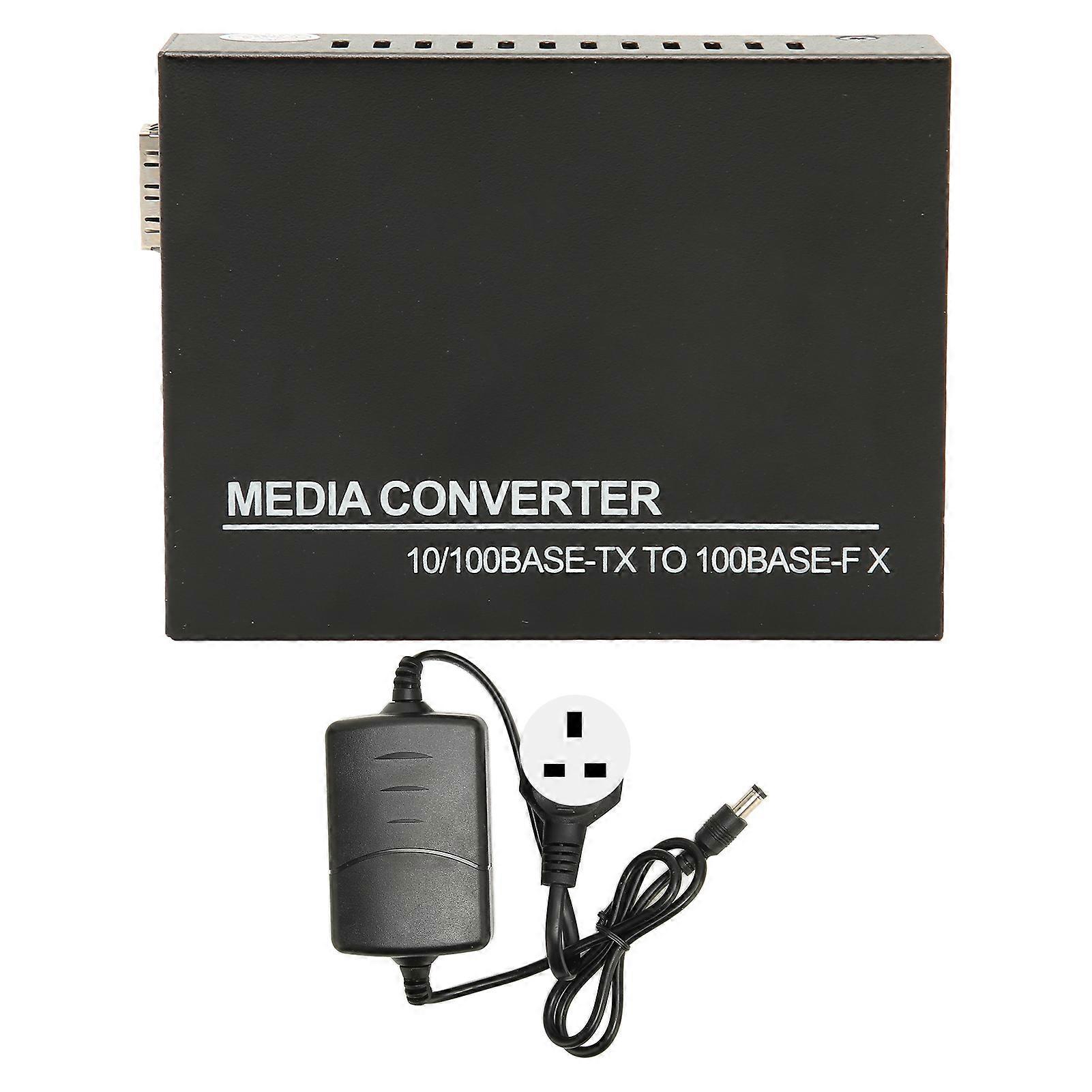 SFP Ethernet Commutateur 10M 100M Auto Negotiate Full Half Duplex LED Indicateur Fibre Convertisseur de Média pour Ethernet 100 ?240V UK Plug