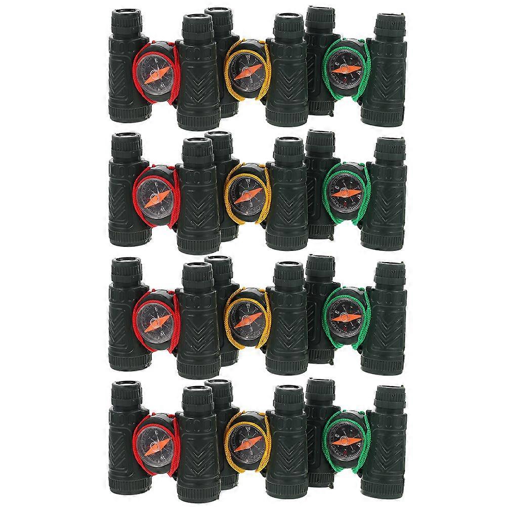 12Pcs Travel Binoculars Mini Telescopes Handheld Binocular Telescopes Portable Telescopes with Compass