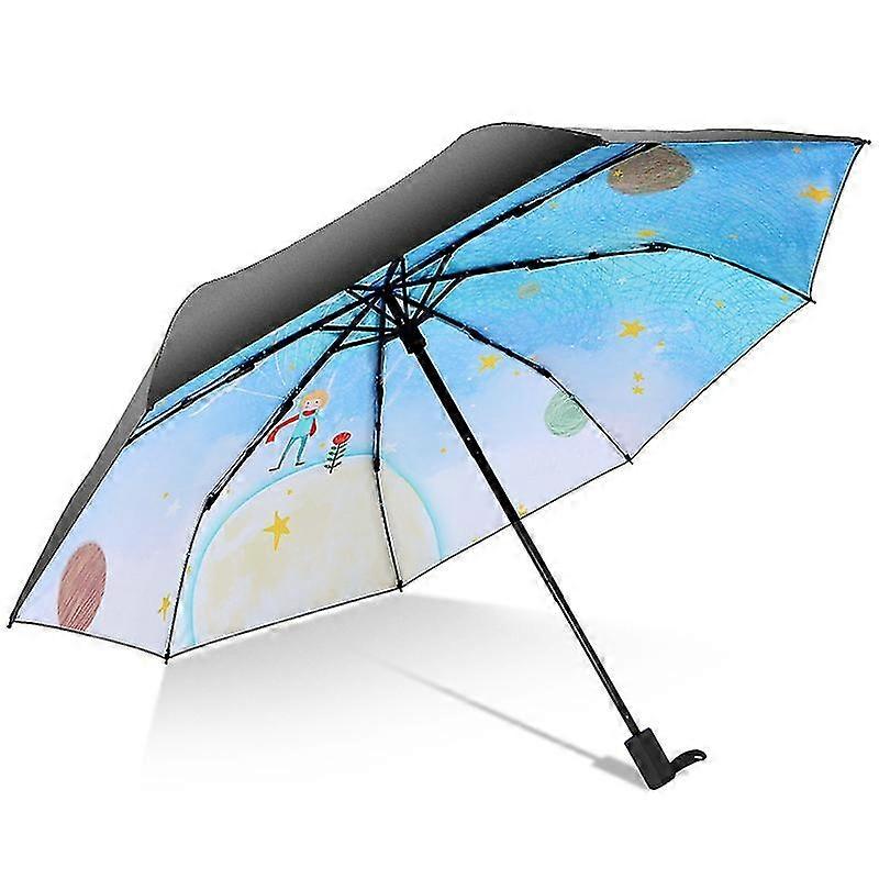 Creative Sun Umbrella Little Prince Women Lady Rain Sunny Umbrella 3 Folding 8 Ribs Sunshade Wind Re