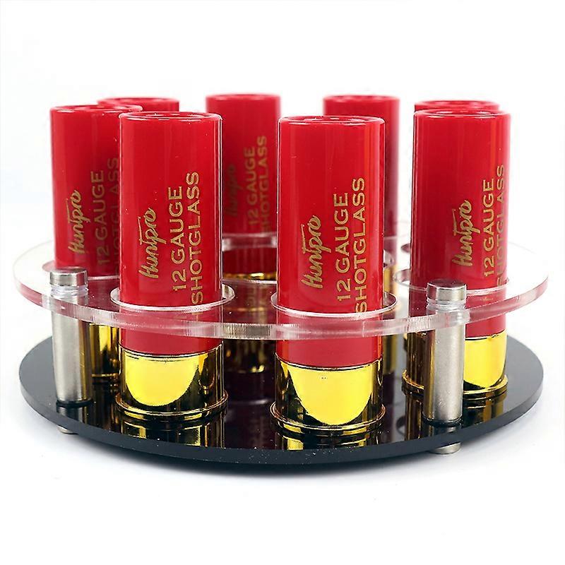 Jagd Schießen im Freien 8 Stück Geschenk 12 Gauge Schrotflinte Shell Schnapsgläser Set mit Acryl Getränkehalter Bullet Cup Gewehr Taktisch