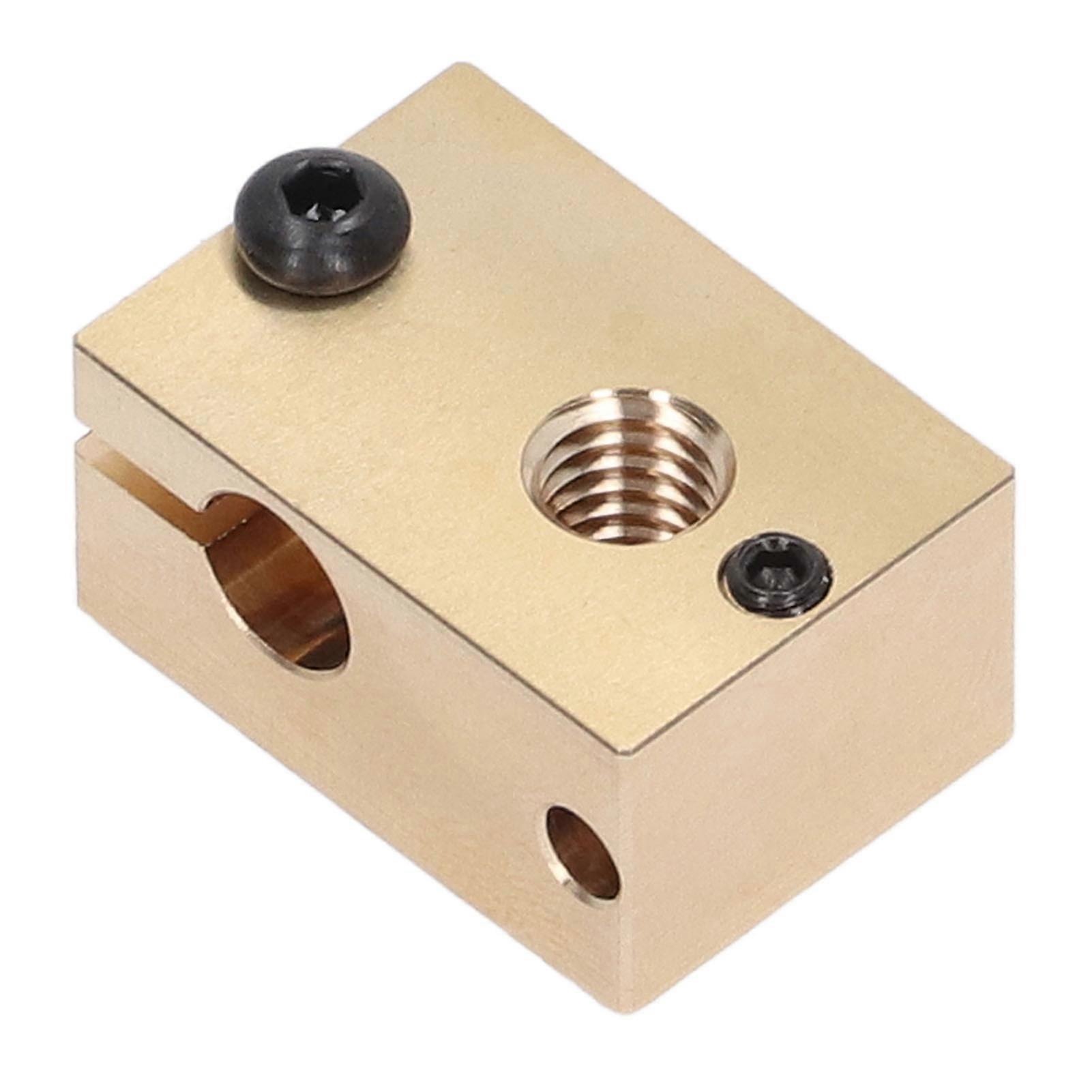 3D Printer Heater Block Brass High Hardness High Temperature Resistance Precise Replacement Heating Block for V6 Brass