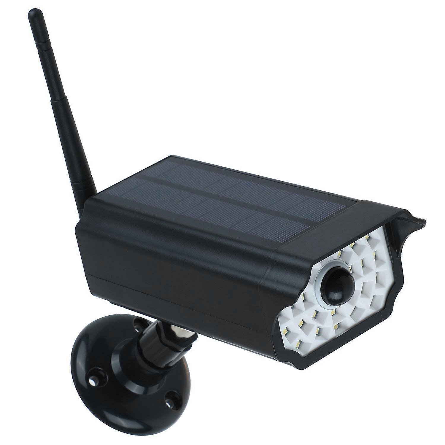Fake Dummy Camera Outdoor Waterproof Home Solar Power Simulation Camera with LED Light (Black) YDW