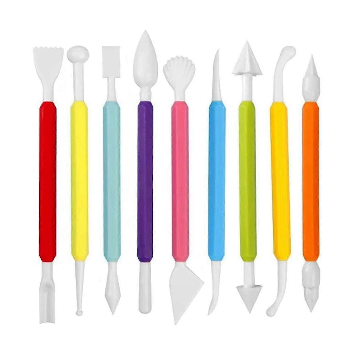 9pcs Fondant Modeling Tools Set, Paste For Cake Decorating, Cake Marshmallow Sculpting Tools Set