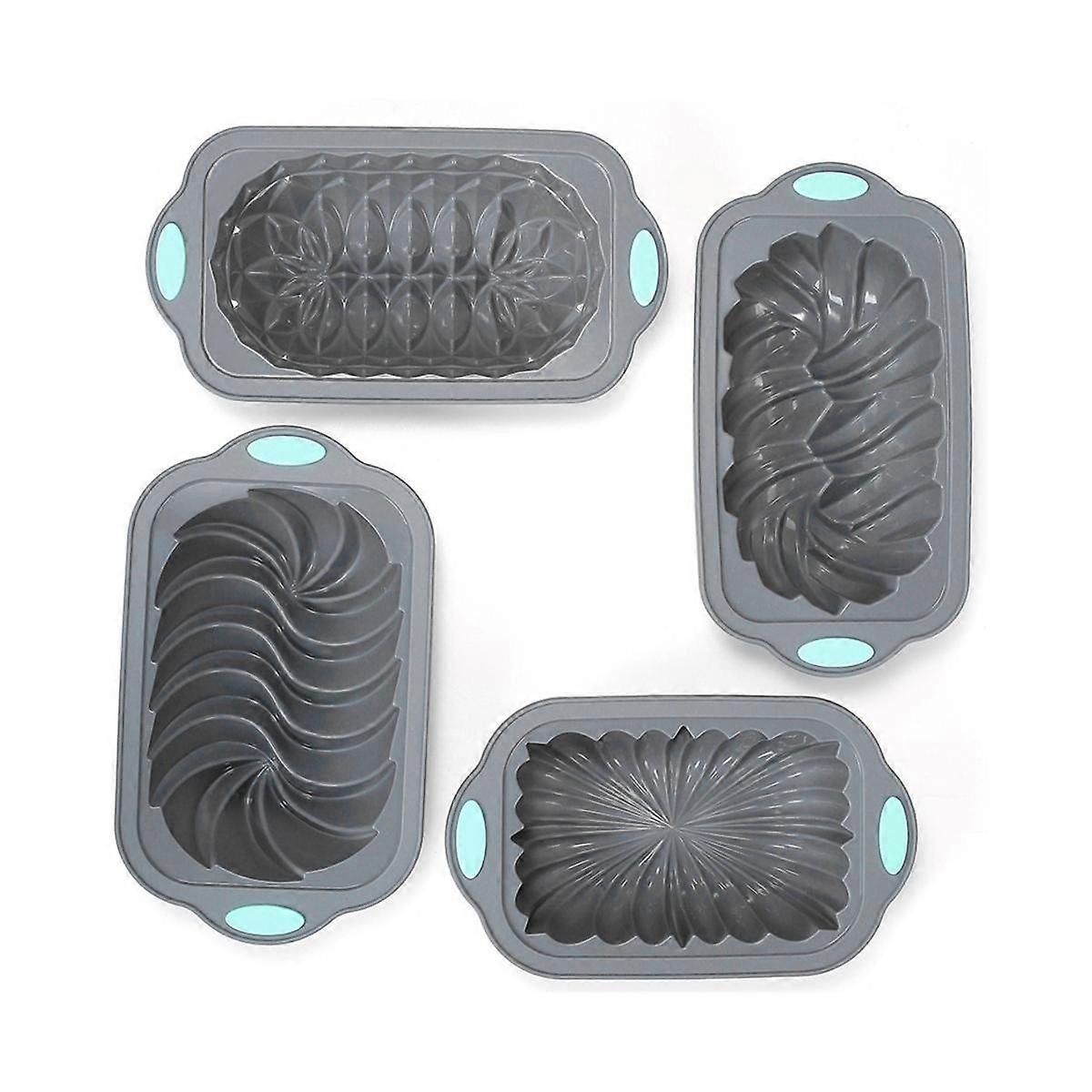 4-delad non-stick kök ugn bröd panna toast pan set för bananbröd, smörgåsbröd, pundkaka