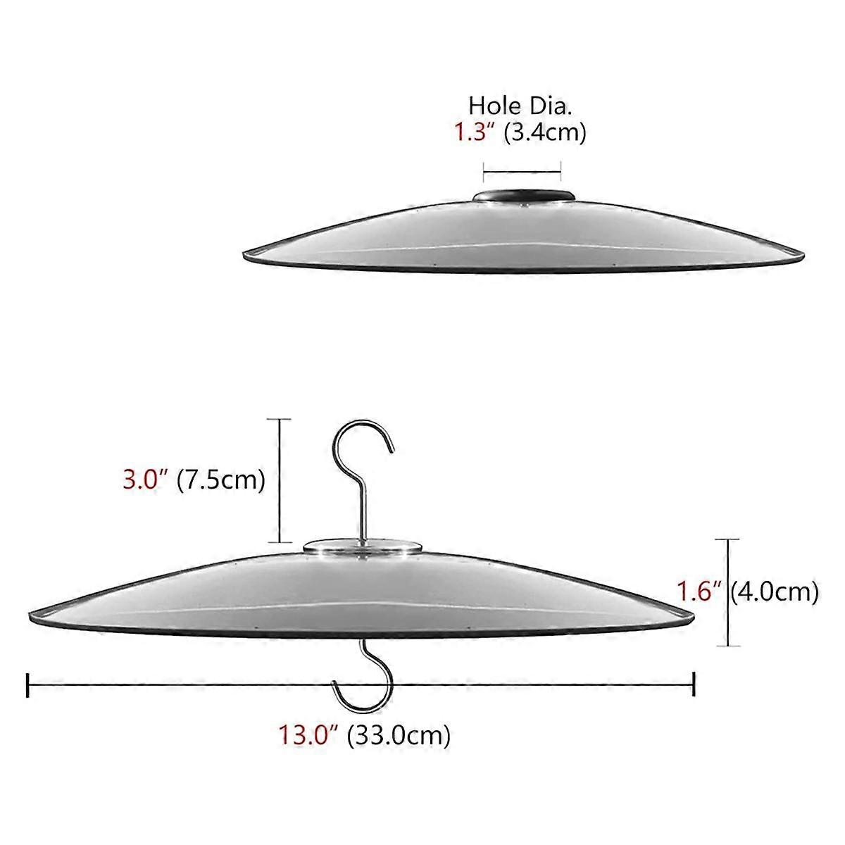 Glass Squirrel Baffle for Bird Feeders Pole - Shepherd Hooks/Post Hanging - Clear 13Inch