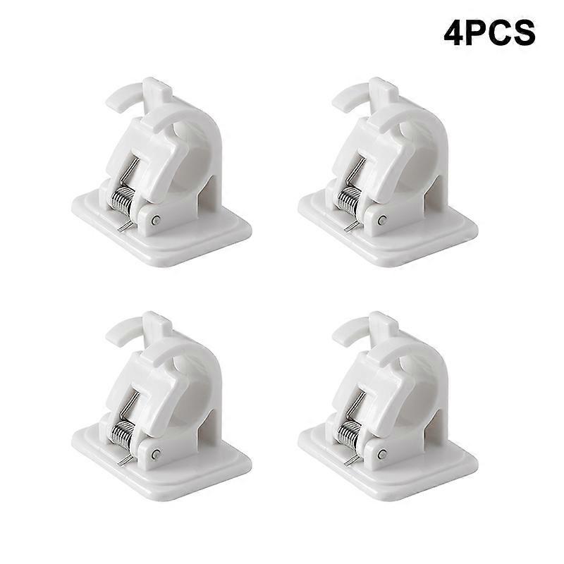 2/4/6pcs Nail-free Adjustable Rod Bracket Holders Self-adhesive Wall Mount