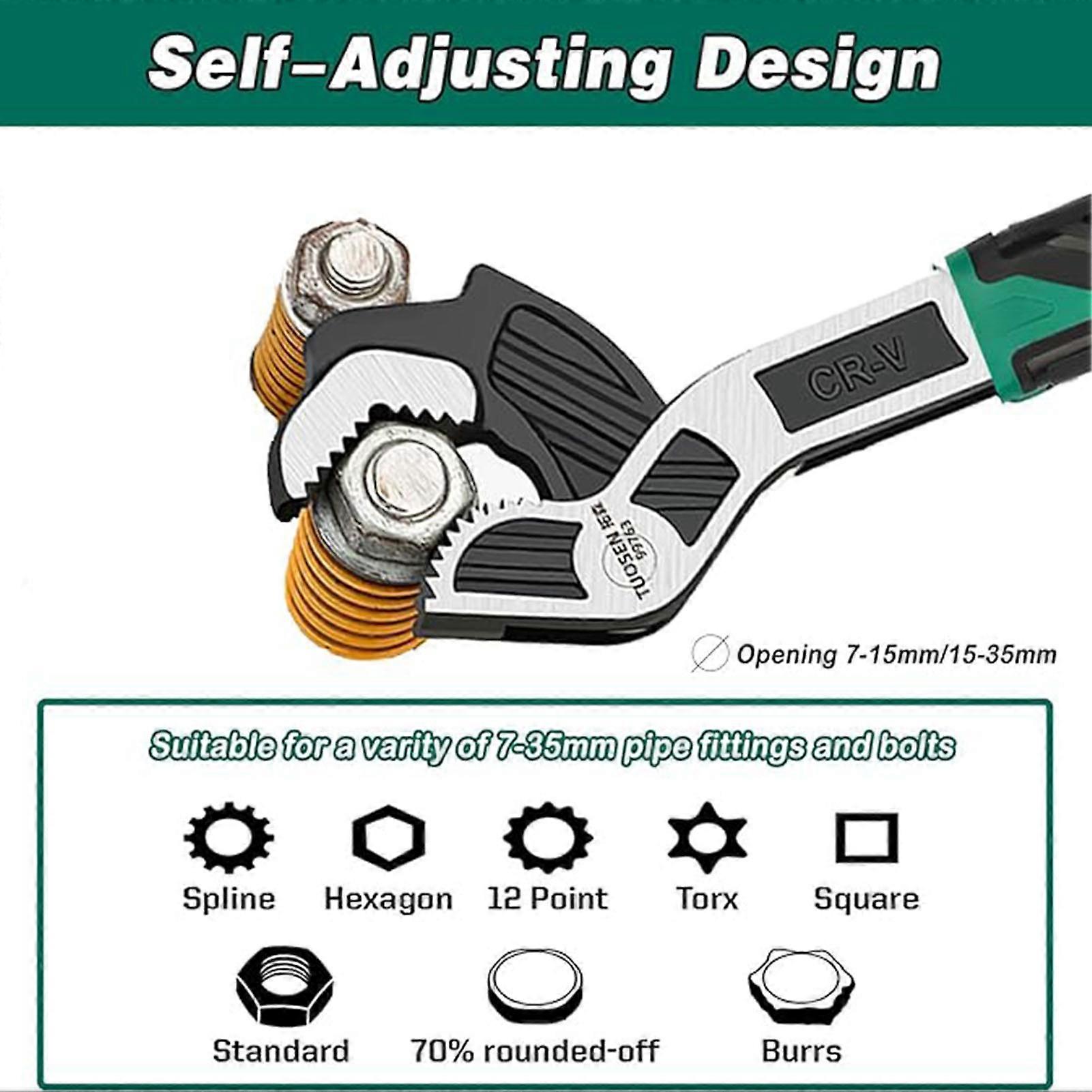 Auto Size Adjusting Wrench Multi-Size Spring Quick Snap Spanner Suitable for Car Bicycle Repair