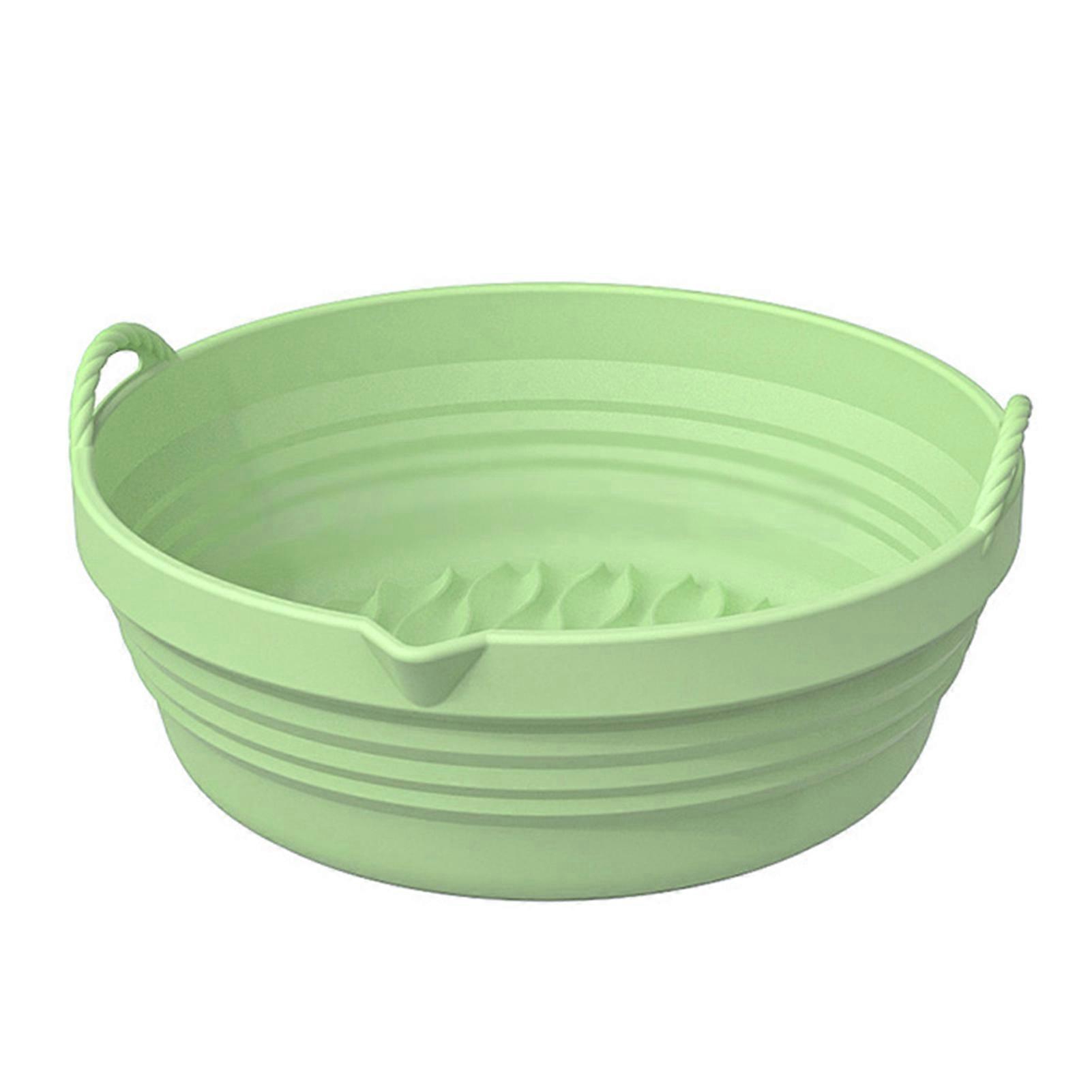 Air Fryer Silicone Tray Foldable Basket Pot Replacement with Handles Dishwasher Safe