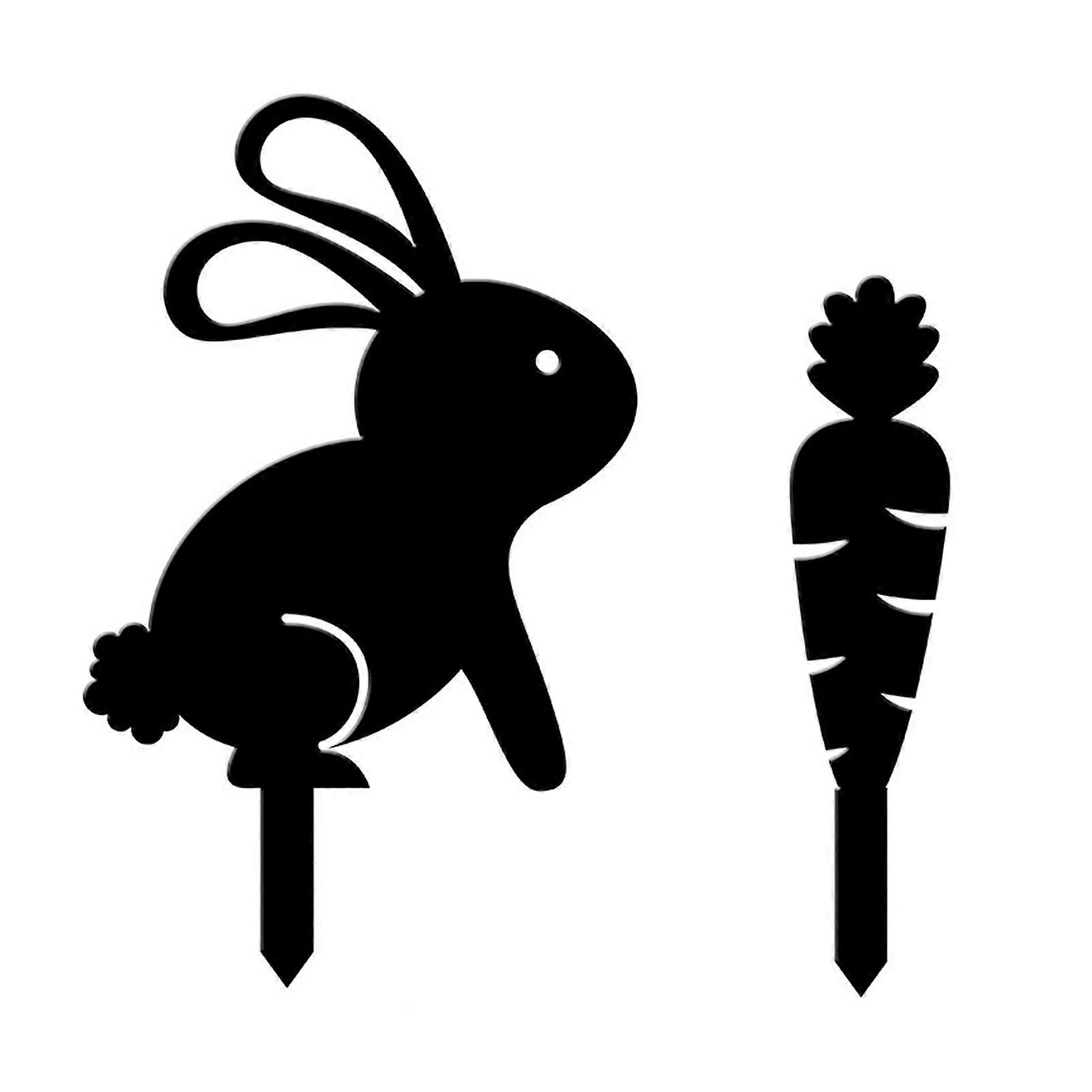 Easter Rabbit Corrugated Yard Sign Decorative Easter Rabbit Pathway Markers for Courtyard Patio and Yard