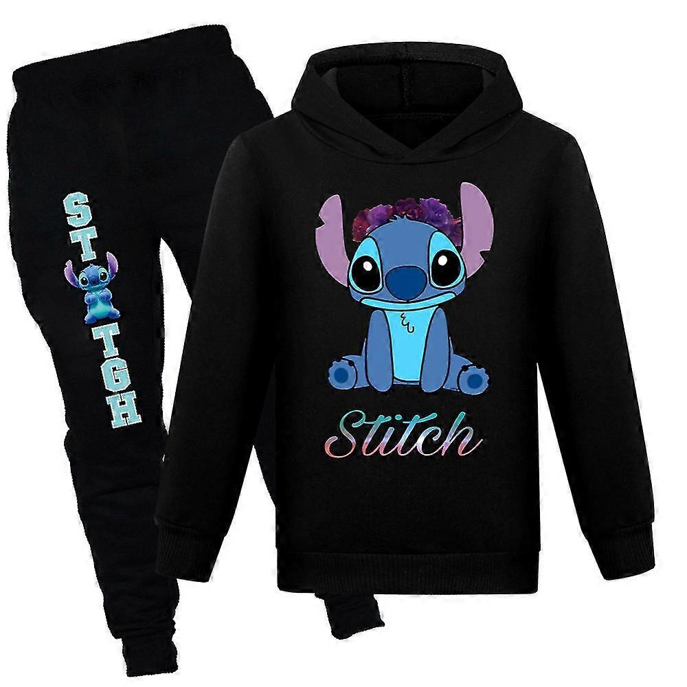 Lilo And Stitch Kids Hoodie + Jogger Pants Tracksuit Set Teens Boys Girls Sports Outfits 9-14 Years