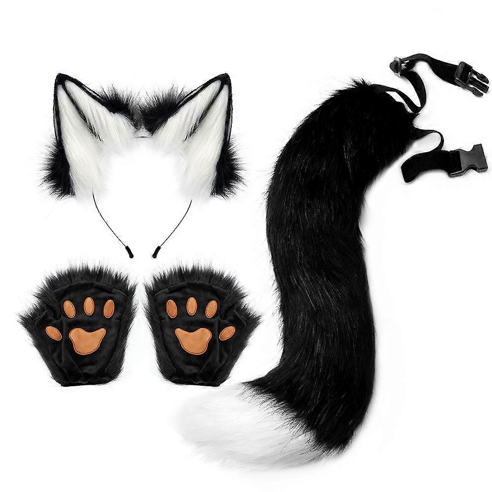 Halloween suit animal claw simulation plush fox ear headband animal ear animal tail cos accessories