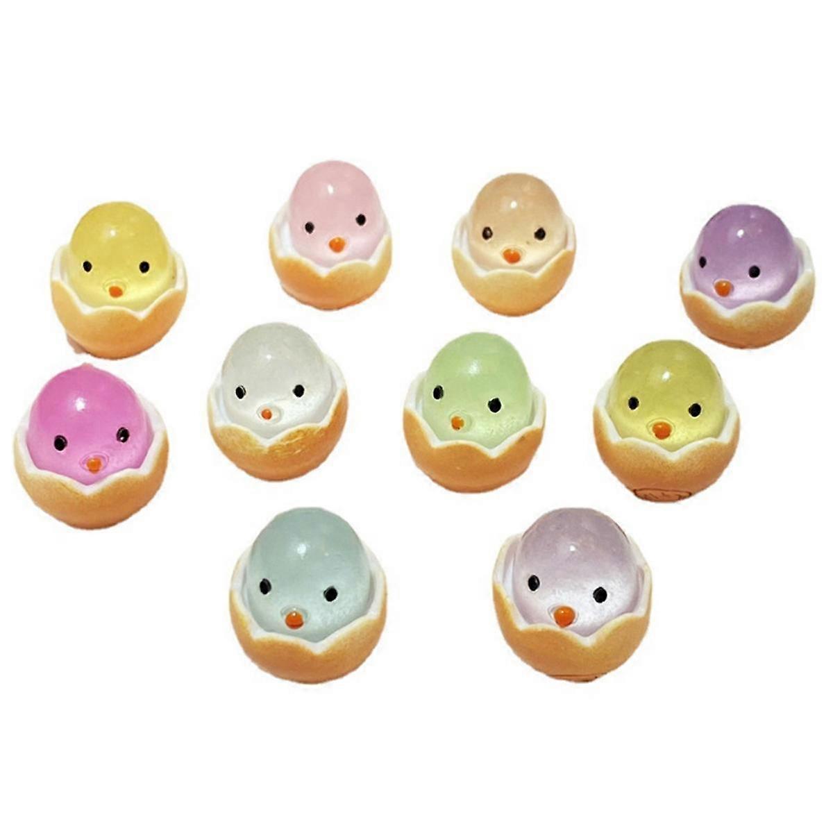 100PCS Mini Luminous Chick Luminous Mini Resin Chick Miniature Figurines Glow Miniature Chick Figur