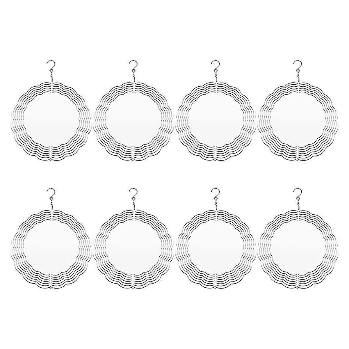 8Pcs 8 Inch Sublimation Wind Spinner Blanks 3D Wind Spinners Hanging Wind Spinner for Indoor Outdoo