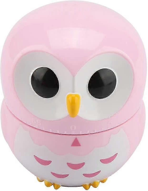 Kitchen Timer - Cute Owl Shape Manual Kitchen Timer (color : Pink)